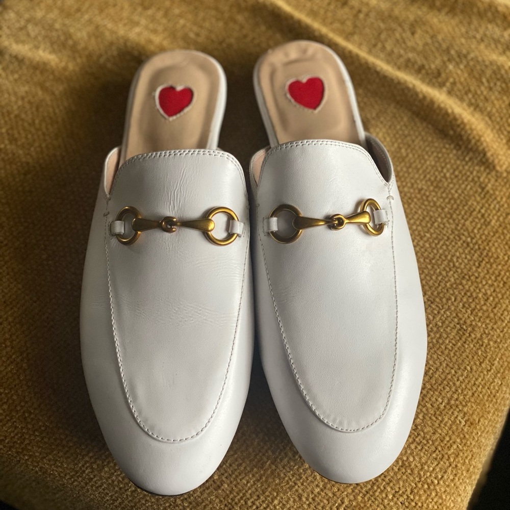 Bashafanni White Mules Like New. Almost flawless.